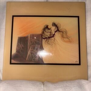 VTG Willam Bill Rabbit Handmade Signed Artistic Tile Art RARE Forever Yours 8"